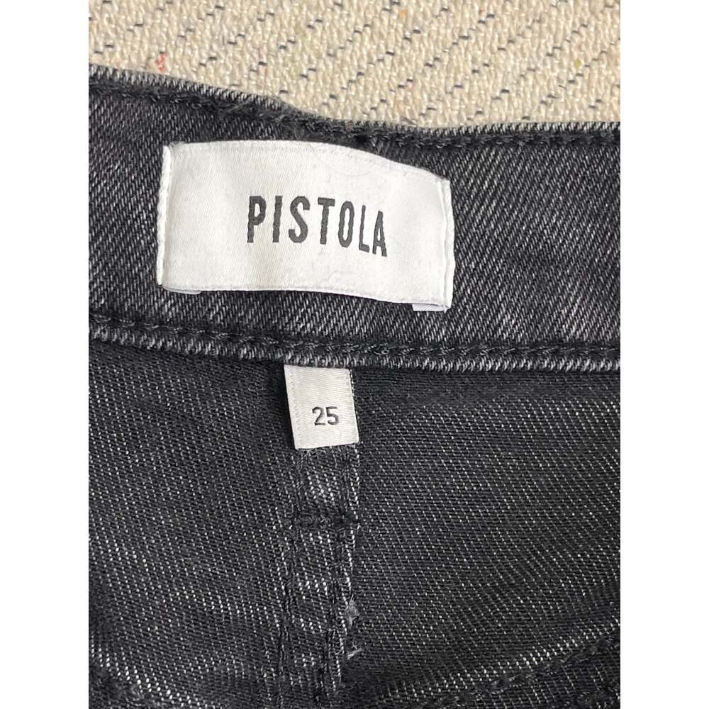 PISTOLA Eli High Rise Arched Leg Jeans Washed Black Size 25 Barrel leg - Picture 10 of 15